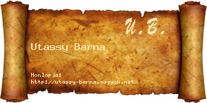 Utassy Barna névjegykártya